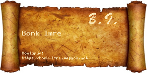 Bonk Imre névjegykártya